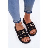 VINCEZA Ladies Suede Slippers With Clips Black 66741 | Shoptok.si