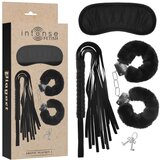 Intense Fetish Erotic Playset 1 With Handcuffs, Blind Mask & Flogger Black Cene