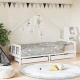 Maison Chic Otroška postelja - Otroški ležaj - Otroški posteljni okvir s predali bel 90x200 cm trdna borovina, (21698341) | Shoptok.si