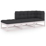 Maison Chic Seti vrtnega pohištva - Vrtna garnitura - Vrtni pohištvo set 3-delna z blazinami trdna borovina, (21819684) | Shoptok.si