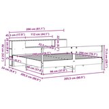  Knjižna postelja brez vzmetnice vošč. rjava 200x200 cm borovina | Shoptok.si