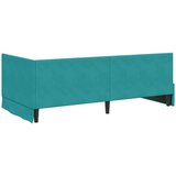  Kutni okvir kreveta s uzglavljem Tirkizna 90 x 200 cm Baršun | shoptok.hr