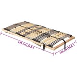 LEŽAJ s letvicama Smeđa 100 x 190 cm Čvrsto drvo bukve | shoptok.hr