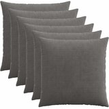  Presvlaka za jastuk 6 pcs HEERLEN Tamnosiva 55 x 55 cm Kord | shoptok.hr