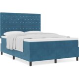  Krevet s uzglavljem i madracem tamno plavi 140x200 cm baršun | shoptok.hr