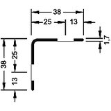 hofe jeklen kotni profil za modularni sistem, 38 x 38 x 1,7 mm, dolžina 2 m, pocinkano, de 10 kosov | Shoptok.si