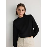 Reserved - Majica s ukrasnim naborima na ramenima - crno | shoptok.hr