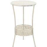 vidaXL Bistro miza starinskega stila polokrogla kovinska 40x70 cm bela | Shoptok.si