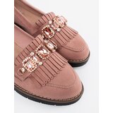 SEASTAR Pink suede loafers with decorative crystals | ePonuda.com