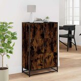 vidaXL Visoka omara dimljen hrast 68x35x106,5 cm inž. les in kovina | Shoptok.si