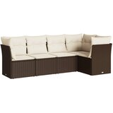  5-dijelni set vrtnih sofa s jastucima poliratan smeđi | shoptok.hr