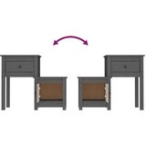 vidaXL noćni ormarić sivi 79,5 x 38 x 65,5 cm od masivne borovine | shoptok.hr
