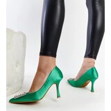 Gemre Green satin-finish stilettos with rhinestones Clemente | ePonuda.com