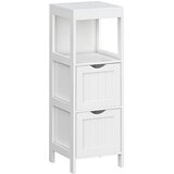 Songmics BBC42WT Kotna nočna omarica Kopalniška omarica za zdravila Lesena 1 odprt predel 2 predala Noge v podeželskem slogu bela, MDF plošče, 30 x 89 x 30 cm, (21313520) Cene