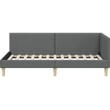  Kutni okvir kreveta Tamno siva 90 x 190 cm tkanina | shoptok.hr