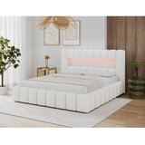 ELTAP Krem tapecirani bračni krevet s prostorom za odlaganje s podnicom 160x200 cm Lamica – | shoptok.hr