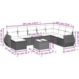  9-dijelni set vrtnih sofa s jastucima crni od poliratana | shoptok.hr