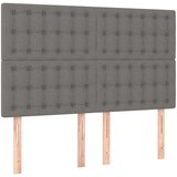  Posteljni okvir z vzglavjem temno siv 140x200 cm blago, (20736650) | Shoptok.si