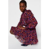 Trendyol Limited Edition Brown Flutter Detailed Chiffon Dress | Shoptok.si