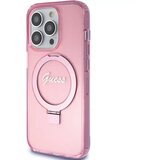  Originalna GUESS Hardcase GUHMP15XHRSGSP torbica za iPhone 15 Pro Max (Magsafe / Glitter Script Logo / stalak za prsten / pink) | shoptok.hr