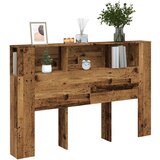 vidaXL Uzglavni ormarić staro drvo 160x18,5x103,5 cm konstruirano drvo | shoptok.hr