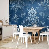  Foto tapeta - Retro Ornament Decorative Motif in Worn Blues 400x280 Vodootporna | shoptok.hr