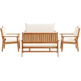 vidaXL Vanjski kauč set Set od 5 Prirodni Čvrsto drvo akacije | shoptok.hr