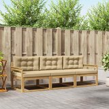  Set vanjskih sofa s jastukom 3 pcs Bijela i bež Poliester | shoptok.hr