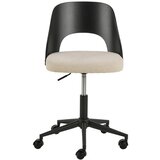 MID.YOU VRTLJIVI STOL kovina, tekstil, leseni material črna, bež | Shoptok.si