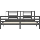  Okvir za krevet s uzglavljem sivi 200 x 200 cm od masivnog drva | shoptok.hr