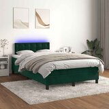  box spring s madracem LED tamnozeleni 120x200 cm baršun | shoptok.hr