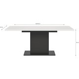 MID.YOU Raztegljiva Miza Marlon, Bela, Siva, 150-190x90cm | Shoptok.si