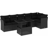 Maison Chic Seti vrtnega pohištva - Vrtna garnitura - Vrtni pohištvo set 7-delna z blazinami črn poli ratan, (21802711) | Shoptok.si