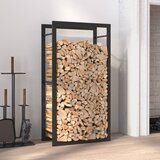 vidaXL Stojalo za drva mat črno 50x28x94 cm jeklo Cene