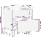 vidaXL Nočna omarica 40x33x46 cm trden beljen mangov les | Shoptok.si