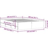 vidaXL Posteljni okvir s predali rjavi hrast 120x200 cm inž. les, (20952764) | Shoptok.si