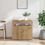  Komoda s LED svjetlima boja hrasta 80x35x75cm konstruirano drvo | shoptok.hr
