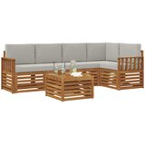  Set vanjskih sofa 6 kom. Prirodna i svijetlo siva Poliester | shoptok.hr