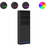 Maison Chic Visoka omara - Komoda - Predalnik z LED črna 69x32,5x200 cm inženirski les, (21720153) | Shoptok.si