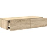 vidaXL Stenska polica s predali sonoma hrast 80x33x17 cm inž. les | Shoptok.si