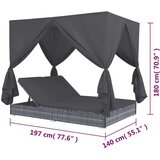 Poli Zunanja postelja z zavesami poli ratan siva | Shoptok.si