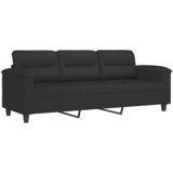Maison Chic kavč - Sofa - Kanape trosed črn 180 cm tkanina iz mikrovlaken, (21727074) u