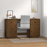  Radni stol s ormarićima boja meda 135x50x75 cm masivna borovina | shoptok.hr