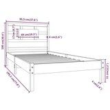  Posteljni okvir bel iz trdnega lesa 90x190 cm 3FT, (20902888) | Shoptok.si