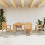 vidaXL Vrtna jedilna garnitura 5-delna trdna tikovina | Shoptok.si