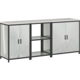 vidaXL Set za kuhinjsku pohranu 3 pcs Srebro 210 x 50 x 92 cm | shoptok.hr