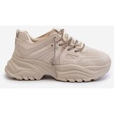 Boto Women's sneakers with chunky sole and decorative lacing beige Relissa | Shoptok.si