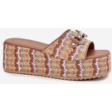 Boto Womens Wedge Sandals With Braiding And Decoration Multicolor Isolene | ePonuda.com