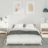 vidaXL Posteljni okvir Bela 140 x 190 cm Trdna borovina | Shoptok.si