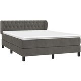  Box spring posteljni z vzmetnico temno siv 140x190 cm žamet, (20735903) | Shoptok.si